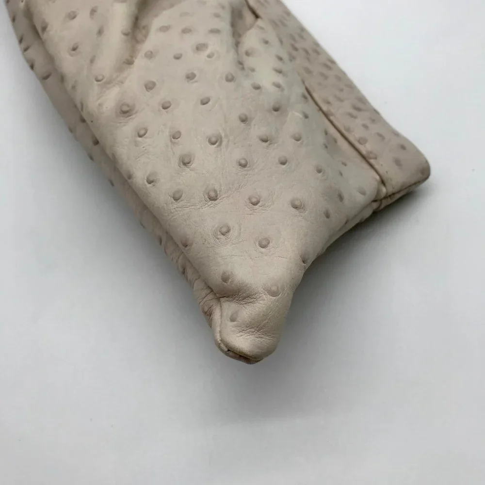 Lauren Merkin Off White Ostrich Leather Clutch - Picture 8 of 11